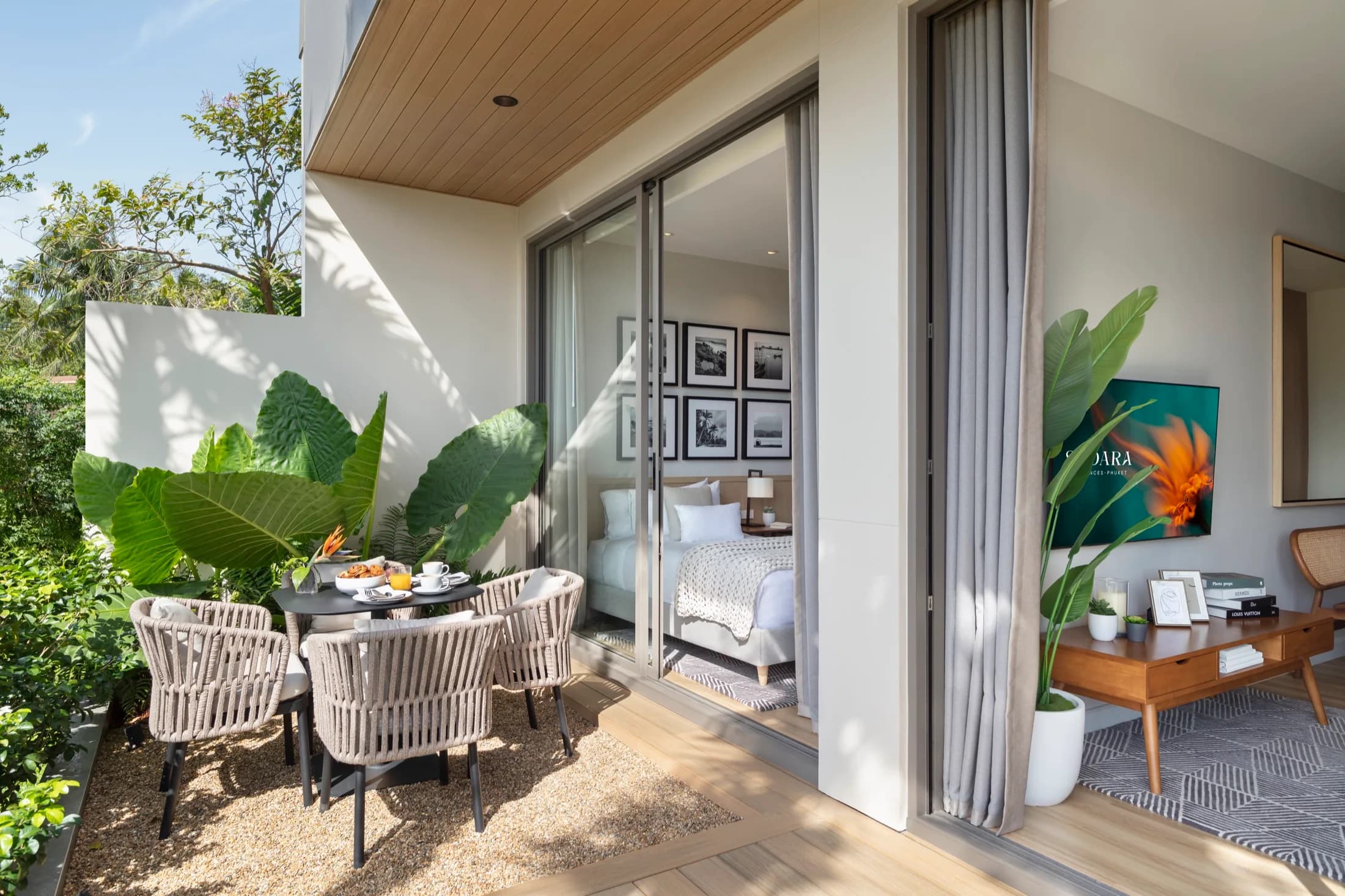 Furnished garden terrace at the Sudara show residence
